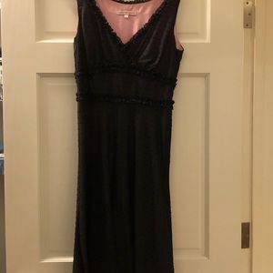 Elizabeth Wachman Black Cotton and Pink Silk Dress